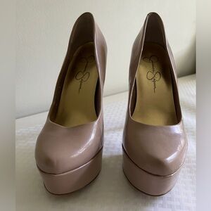 Jessica Simpson Nude Platform Heels Pumps